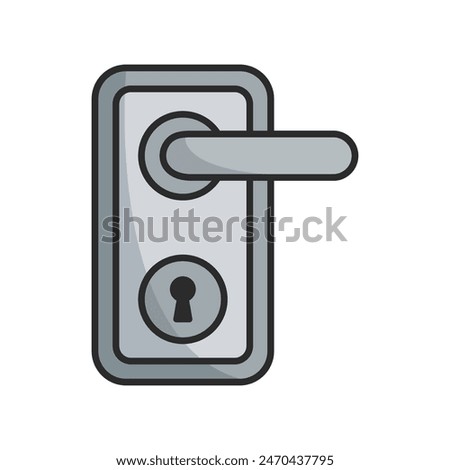 door handle, door lock icon vector design template simple and clean