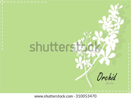 Orchid flowers,white paper cut orchid flower ,Vector illustration