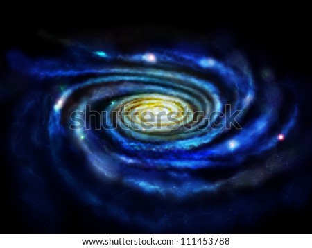 Spiral galaxy. Computer graphics.