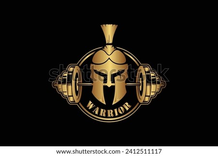 Spartan Gym And Fitness Logo Vector . Fitness Logo . Bodybuilding Logo design inspiration, sports logo template with spartan warriors.