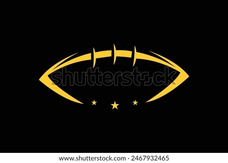 American Football or Rugby logo, Sketch Sparse Graphic Design