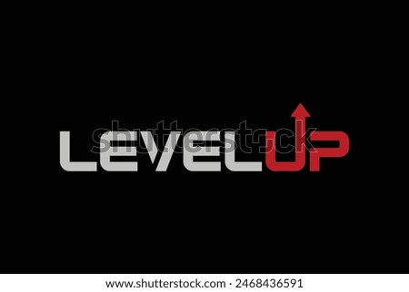 Level Up text logo icon design vector template