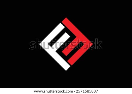 Letter F FF square logo design vector illustration template.