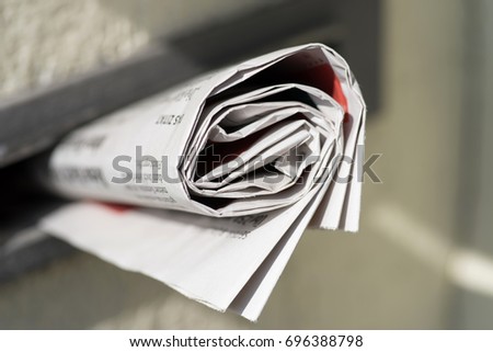 Similar – Image, Stock Photo Newspaper mailbox Mailbox