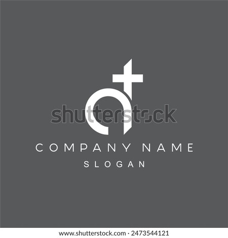 Letter A Letter D arrow plus logo design template