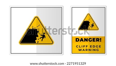 Similar – Image, Stock Photo Warning sign slope in Azores