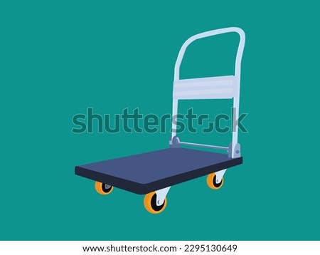 
cart hand truck flatbed vector