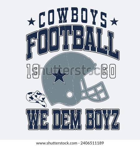 Football and cowboys t-shirt design