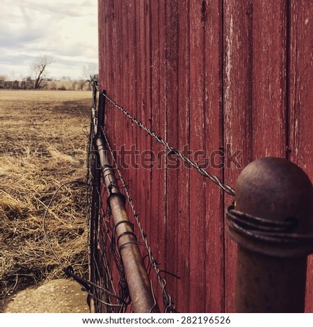 Barn and fence post