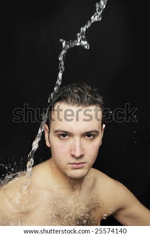 water splash on Man Shoulder