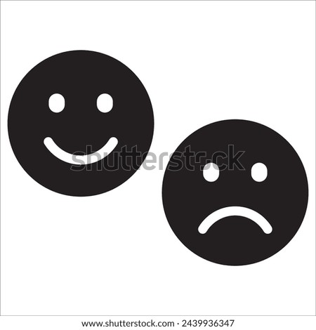 Smile and frown icon Face emoticon sign Vector EPS 10
