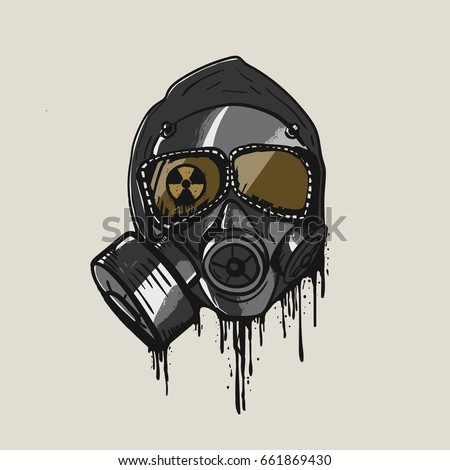 Gas mask in graffiti style vector.