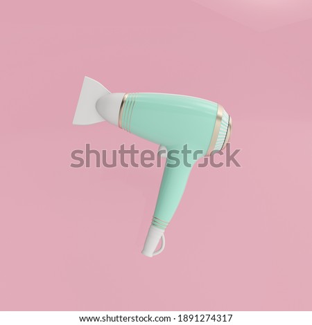 3d render illustration of 
hair dryer. Modern trendy design. Pink and blue colors