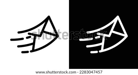 fast email logo design line icon vector illustration