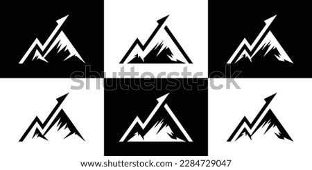 logo design creative mountain and arrow financial icon vector illustration 2