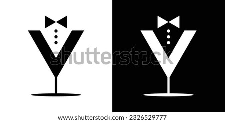 logo design cocktail and people icon vector inspiration