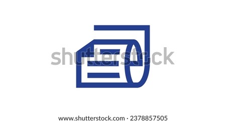 logo design combining paper shapes with documents.