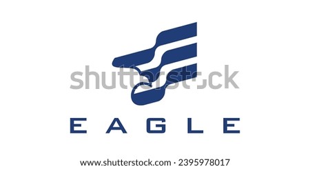 logo design combining the shape of a flag with an eagle's head.