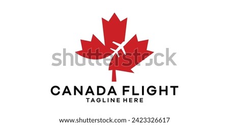 logo design combination of canada logo with aviation, logo design template symbol idea.