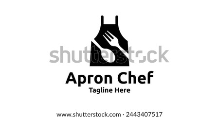 creative logo design apron, chef, cooking, food, logo design template, symbol, icon, vector, creative idea.