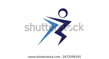 logo design of people running, runners, fast, speed, acceleration. logo design template, icon, symbol, vector, creative, idea.