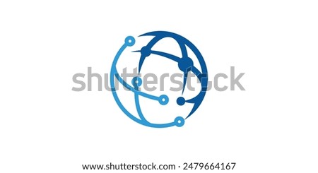 logo design global connection, internet, signal, technology. logo design template, icon, vector, symbol, creative, idea.