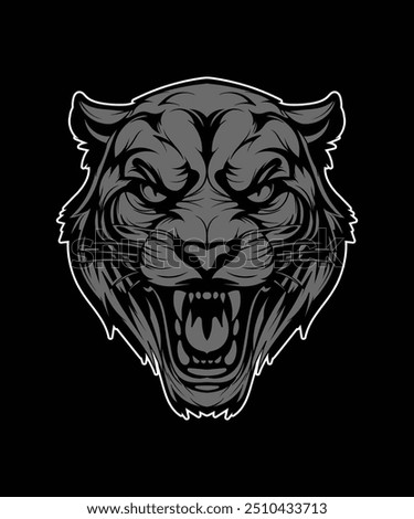 Head black panther vector logo design