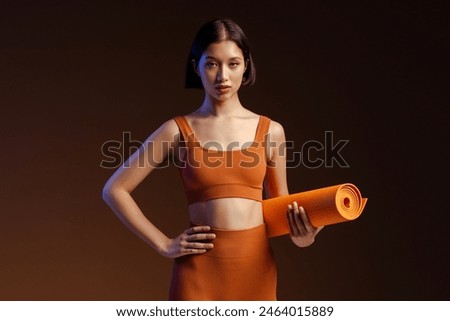 Image, Stock Photo Fit woman looking out window