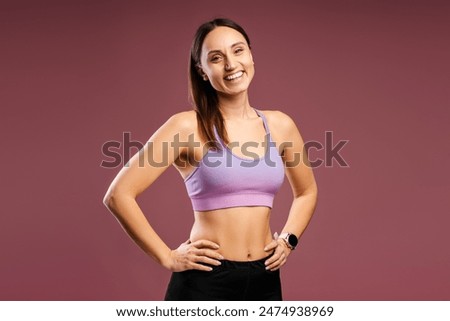 Similar – Image, Stock Photo Sporty young woman in a urban city area