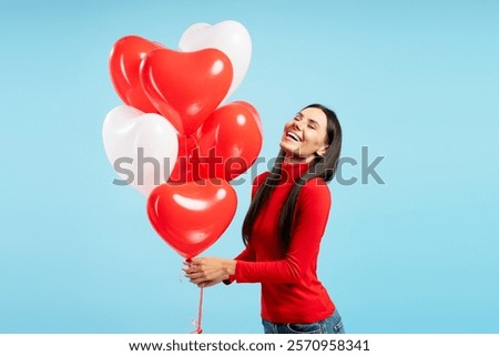 Similar – Image, Stock Photo Love balloon against blue sky