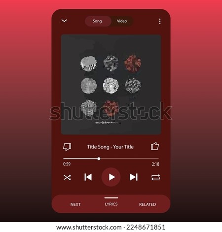 Music Display Theme: Music Platform Sample. Spotify Display template. Joox. Apple. Iphone. Google Music. SoundCloud. YouTube Music. Iphone. Android. UI. UX. User interface user experience.