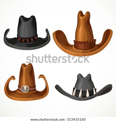 Cowboy hats set isolated on a white background