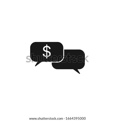 Comments with dollar, speech bubbles vector icon