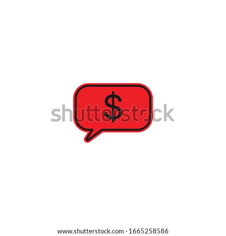 Speech bubble with dollar, comment with dollar vector icon