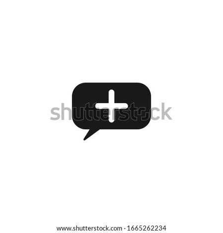 Speech bubble with medical sign vector icon