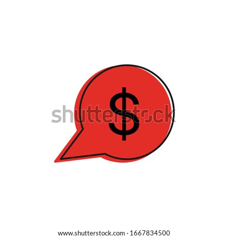 Speech bubble with dollar vector icon