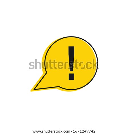 Speech bubble with exclamation mark vector icon
