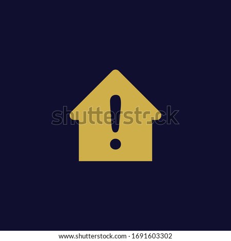 House with exclamation mark vector icon