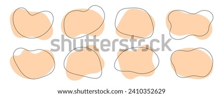 Amoeba blob shape vector illustration set