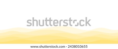 Modern yellow sand waves separation shape, border, divider vector illustration