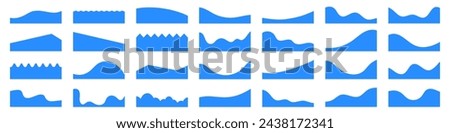 Set of down border, separator, divider  shapes vector illustration