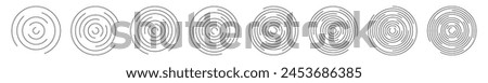 Collection of concentric ripple circles vector