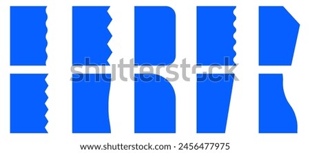 Collection of left side border, divider, separator shape of page for website, card, banner, brochure vector illustration