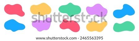 Amoeba, irregular colorful blob shape vector illustration set	