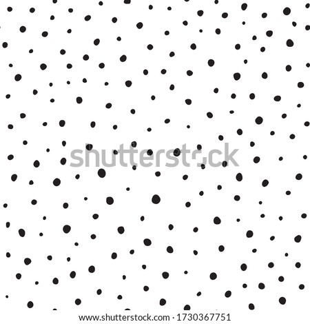 Hand Drawn Doodle Seamless Pattern With Black Dots