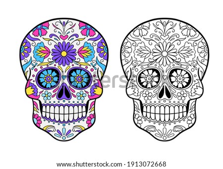 Mexican Sugar Skull coloring page