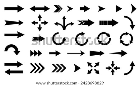 Arrow icon. Big set of vector flat arrows. Arrow vector collection. Arrow. Cursor.