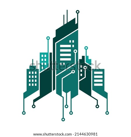 Electronic City Concept. This can be used in companies such as eco-friendly electronic device manufacturers.