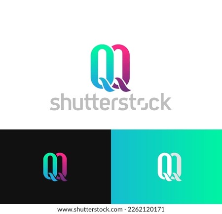 QQ letter logo design template elements. Q Modern abstract digital alphabet letter logo. Vector illustration.