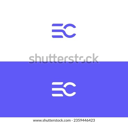 EC, CE letter logo design template elements. Modern abstract digital alphabet letter logo.